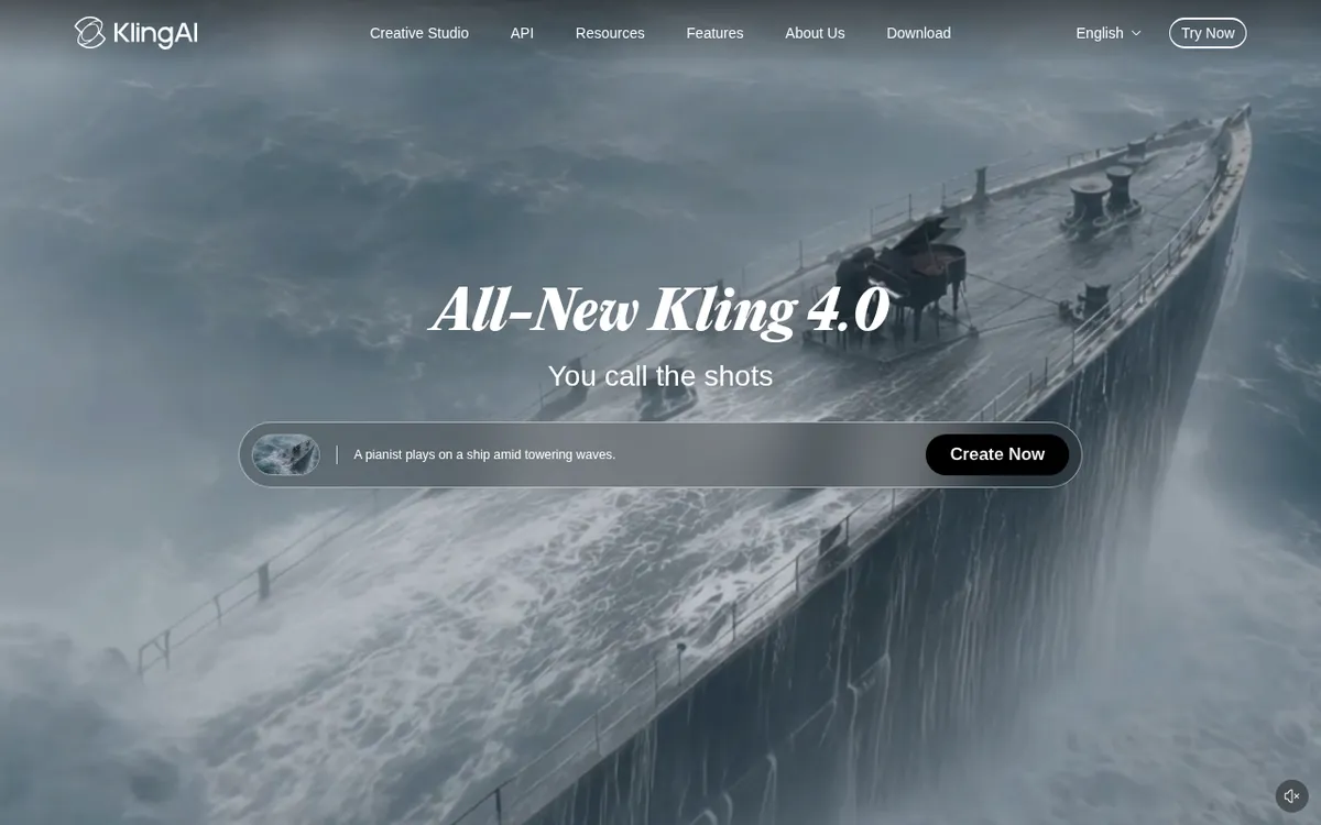 Captura de la web oficial de Kling AI