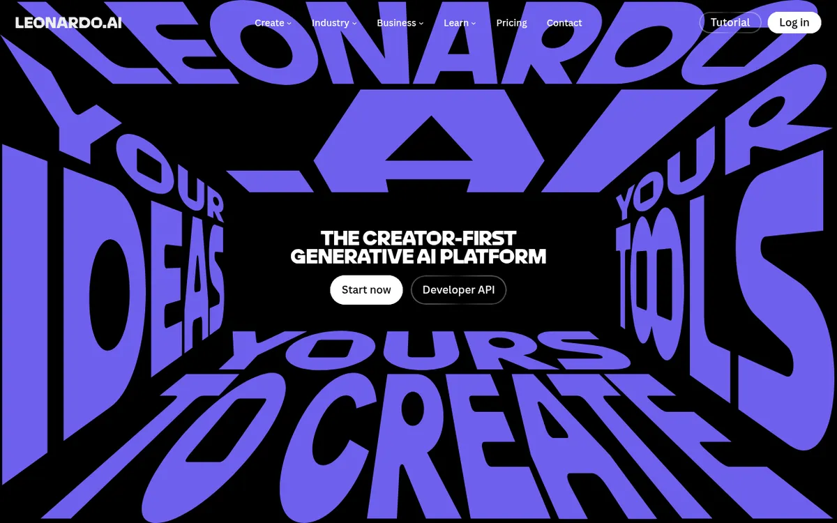 Captura de la web oficial de Leonardo AI